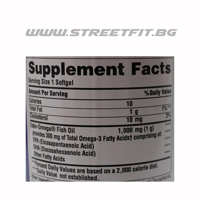 Omega-3 Fish Oil / 1000мг - съдържание