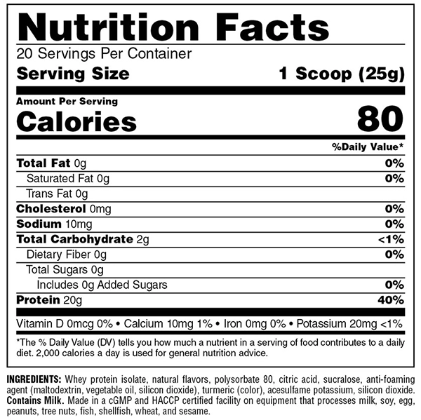 Съдържание на Натурален протеин Clear Whey Isolate / 500гр